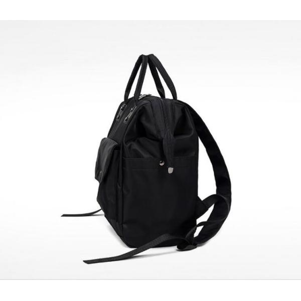 Luxury Black Polyester Kids Diaper Bag , Insulation Travel Baby Nappy Bags