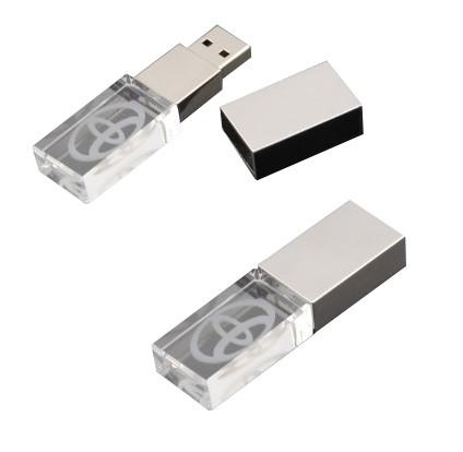crystal USB memory stick with free laser engraved logo inside
