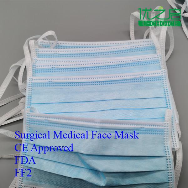 Comfortable Wearing Non Woven Disposable Mask , Anti Pollution 3 Ply Surgical Mask