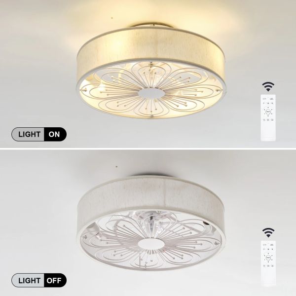 Indoor Remote Control 6-Speed living room 19 Inch Fabric Craft Ceiling Fan With Light (WH-CLL-60)