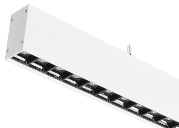 SMD3030 Office Led Linear Lighting Fixture 65 - 70lm/W Aluminum White Black