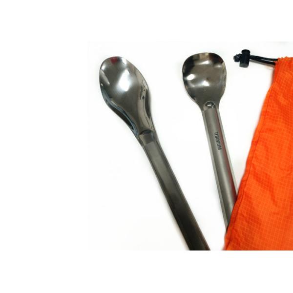 Hiking Camping Long Handle Titanium Spoon With Polished Bowl Custom Logo