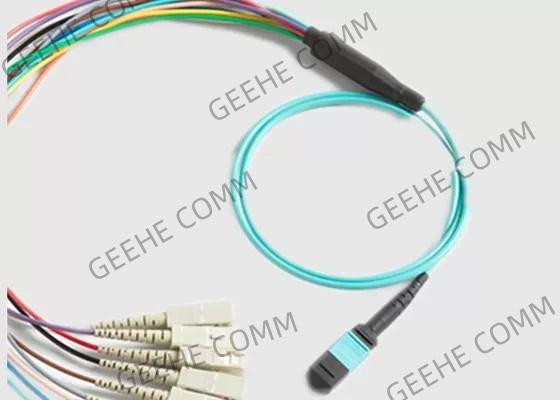MPO 12 au câble de fibre du mode MPO des fibres 0.9mm Mulit de Sc 12 de X