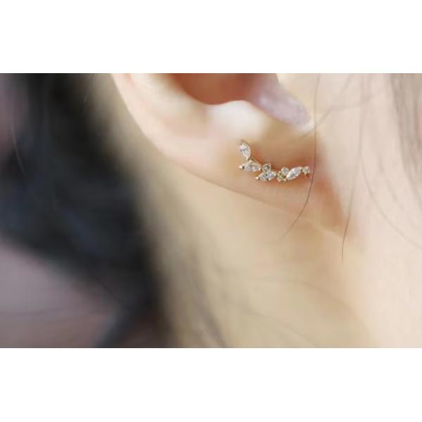 925 Sterling Silver Jewelry en gros Minimaliste Petit 925 Sterling Silver Zircon Stud Boucles d'oreilles ornées Boucles d'oreilles pour femmes