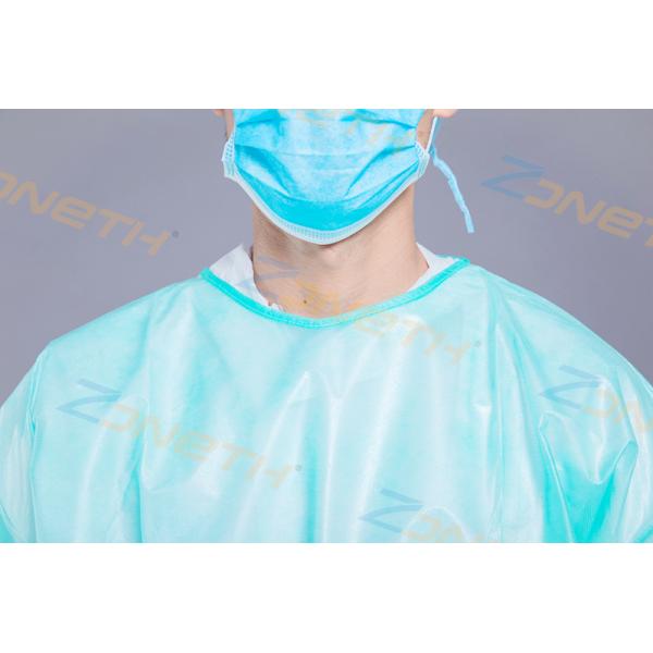 Green 35g PP PE General Surgical Disposable Isolation Gown