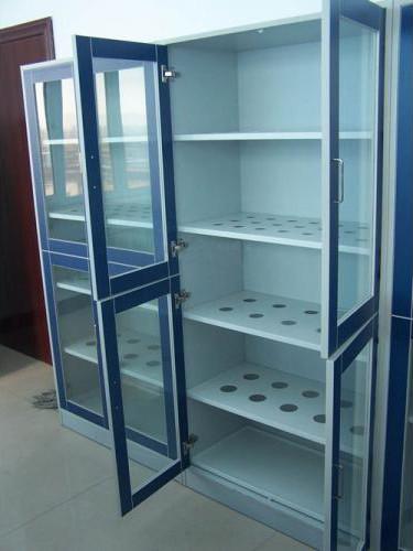 Alloy handle Wood Stainless Steel Lab Cabinets Water Tray Corrosion Resistance