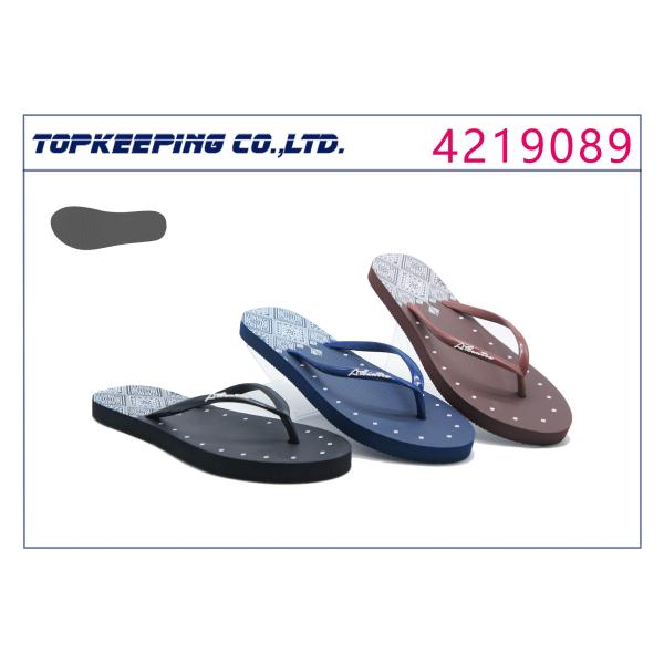 Wedge Ladies Flip Flop PVC Upper PE Sole Plastic Flip Flop