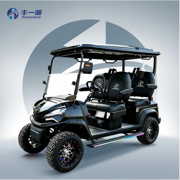 Black 4 Seater Luxury Electric Golf Cart Premium Shuttle for Hotel & Resort