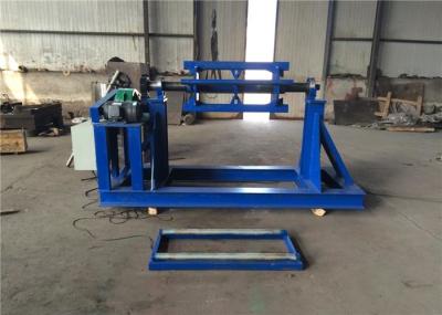Steel / Aluminum Coil Sheet Metal Decoiler For Expanded Metal Machine Blue Color