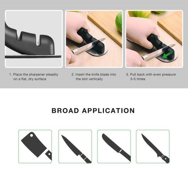 Manual Tungsten Steel Kitchen Knife Sharpener , 2 Stage Small Knife Sharpener
