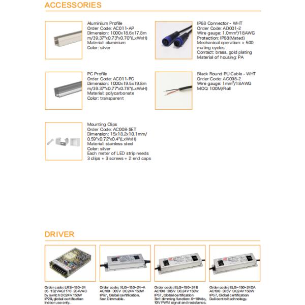 вертикаль 16*15mm гнуть водоустойчивый DC 24V 3000K IP68 неоновых свет CRI93