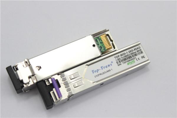 Transceptor ótico 80KM Rohs de Toptrans BIDI 1.25G-80AD/BD SFP