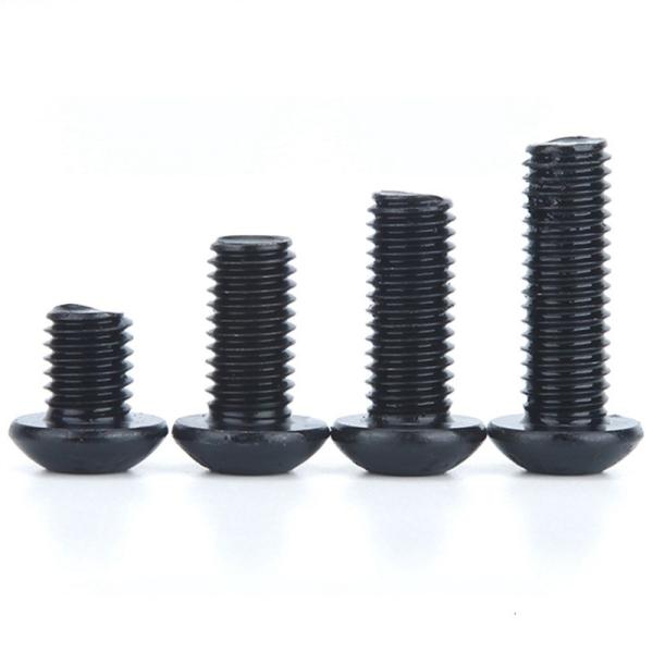 ISO Standard Pan Head 1/4-20*1/2 inch Grade 12.9 Black Hexagon Socket Screw with Full Thread and Hexagon Drive