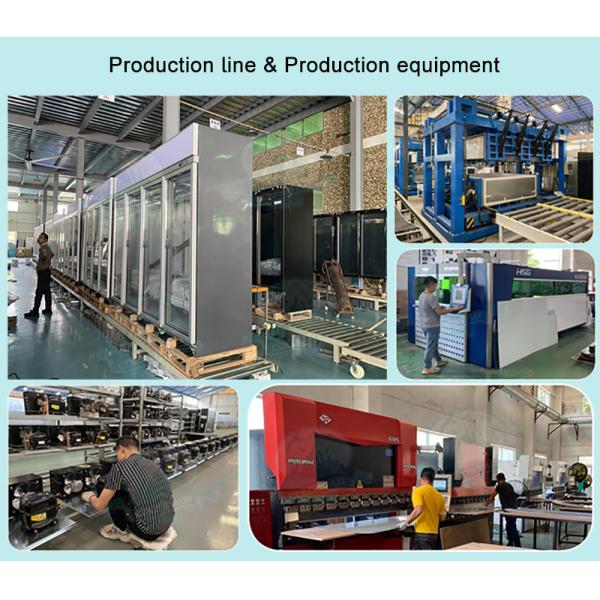 Supermarket Glass Door Vertical Freezer Showcase With Fan Cooling System