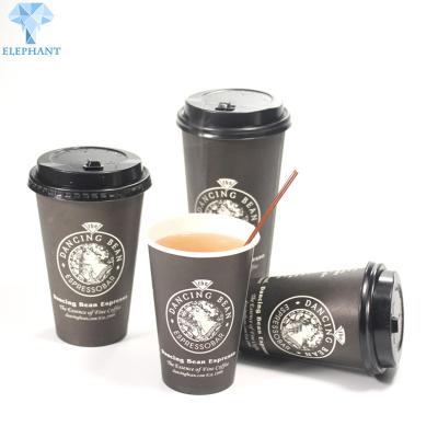 copos de café 8Oz descartáveis feitos sob encomenda com tampas Eco amigável