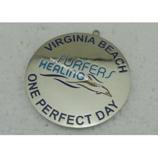 Brass Stamped Swimming Medals , Karate School Medals And 10K Marathon Awards Medals