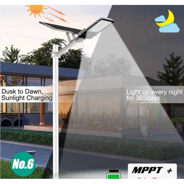 IP65 Waterproof Solar LED Street Light 100-500W Customizable with 2700-6000K CCT for Garden and Road Lighting