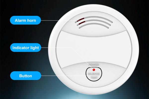 DC9V Alkaline Battery 80dB Wireless Tuya Smoke Detector Alarm For Indoor Fire