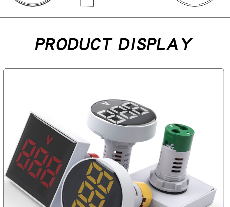 YZ LED Voltmeter Digital Indicator Single Display Panel Meter AD112-50 AC60-500V 1% Accuracy Large Display Small