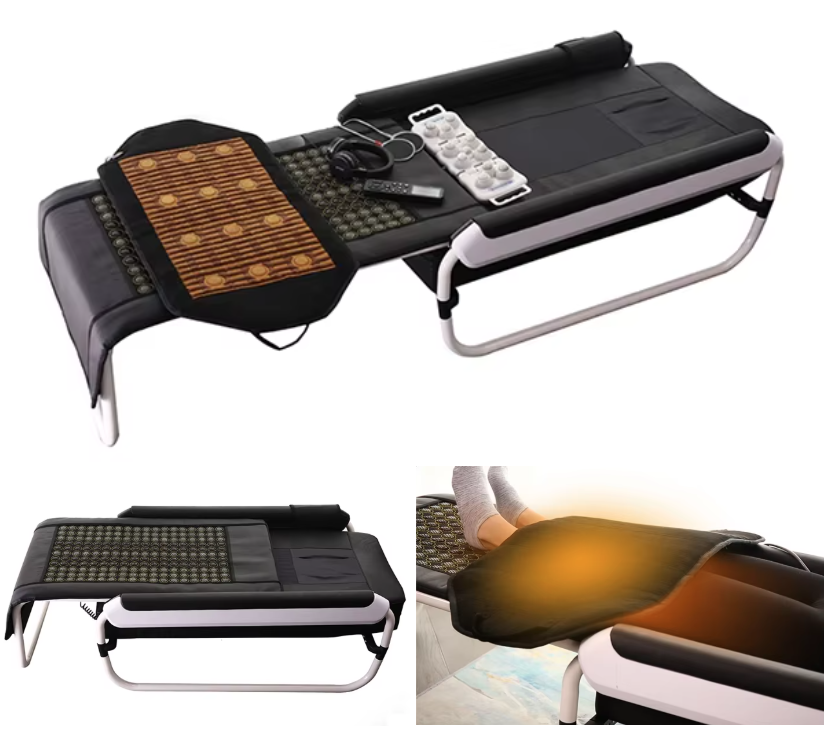 New Arrival Warm Rolling Stone Therapy Lumbar Relax Full Back V3 Jade Master Spine Relaxing Infrared Massage Bed