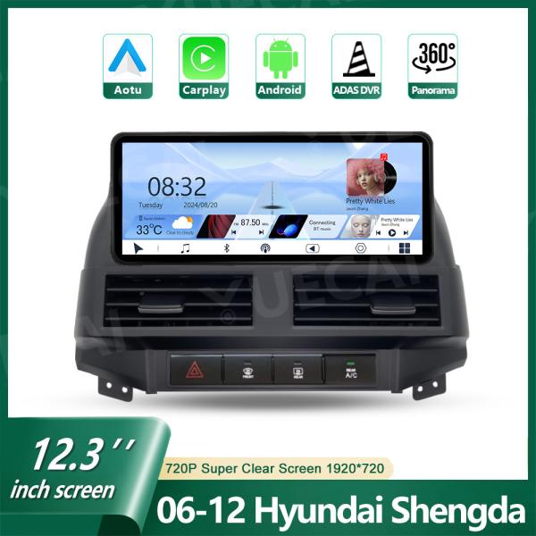 Quad Core Car Android Head Unit Touch Screen Car Dashboard Stereo 12.3 Inch For Hyundai Shengda 2006 - 2012