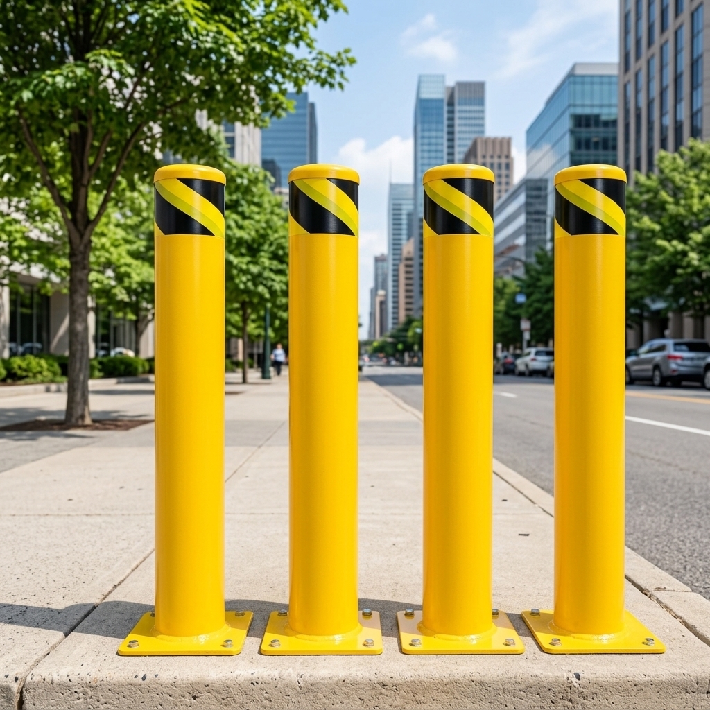 Warning Steel 60-120cm Yellow Iron Custom Traffic Bollard Reflective Delineator Post Barrier for Road Safety