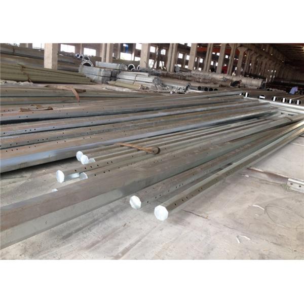 Custom Hot Dip Galvanised Steel Tubular Pole , Metal Electric Power Pole