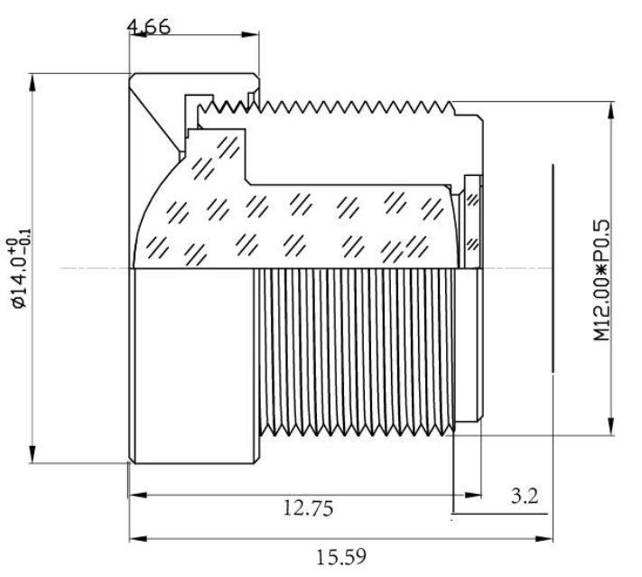 3MP M12 Board Lens 2.4mm F2.0 Near Zero Distortion Wide Angle AR Coating Face Recognition Terminal Lens