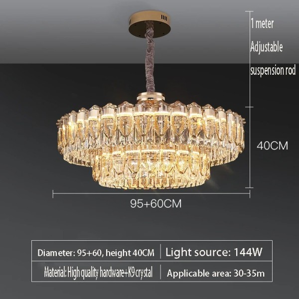 Led Light Bedroom Lamps Ceiling Modern Luxury Crystal Lamp Villa Living Room Pendant Light (WH-CY-270)