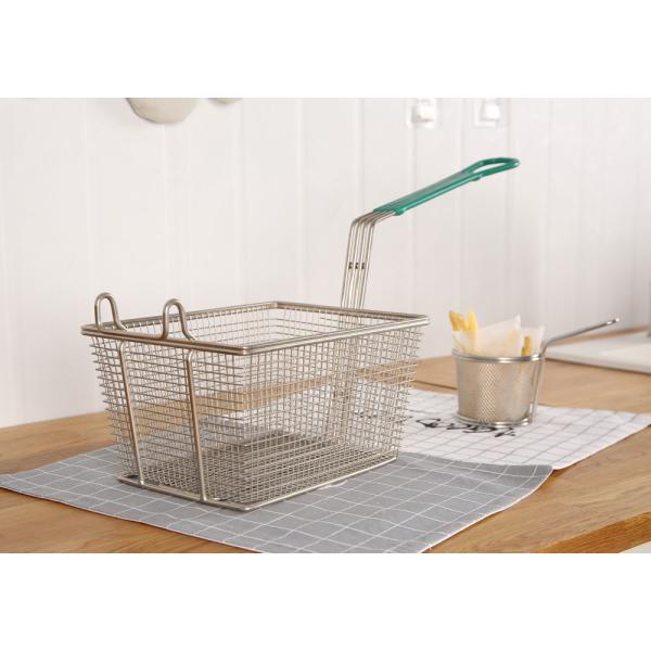 Food Grade Stainless Steel Wire Mesh Basket , Mini French Fry Baskets