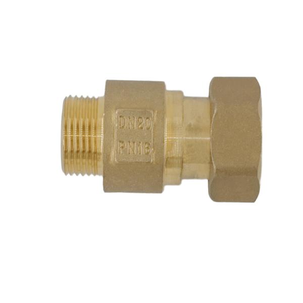 DN 20 PN 16 Male x Female Thread Brass Pipe Fittings With Brass No Leak Locknut
