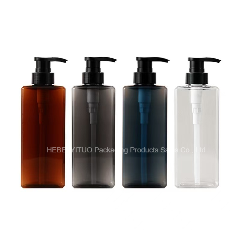 Square Shampoo Bottle With Press Pump Dispenser Leak Proof Design For Shampoo