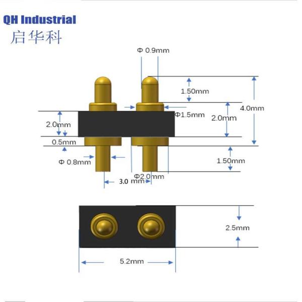 2Pin 3.0mm Pitch Japan Smart Home Applicaton Connector Magnet Connector Waterproof spring loaded pin Connector