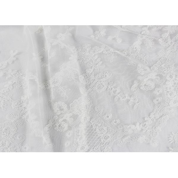 Tela de malla nupcial bordada blanco francés africano de la tela del cordón para los vestidos de fiesta
