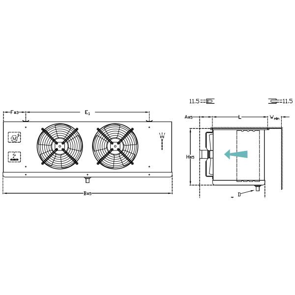 1400Rpm анти- тип испаритель корозии d с внутренней трубкой потока