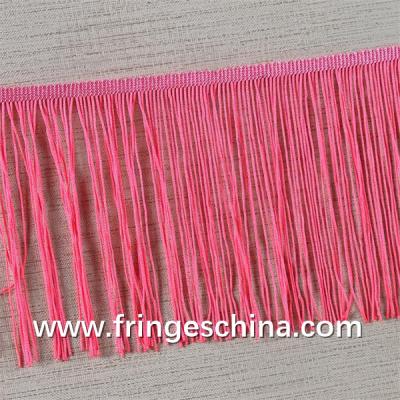 Fluorescent color custom design OEM rayon fringes trimming for garment clothes decoration