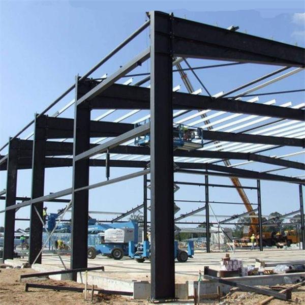 Color Steel Sheet Steel Workshop Construction With C Section Purlin