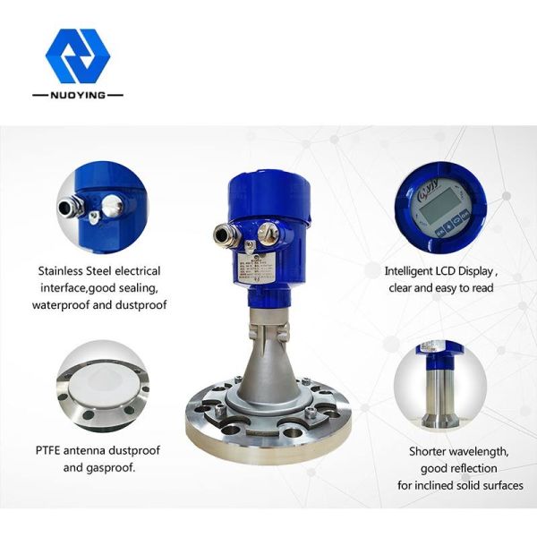 Measuring range: 40 meters Measurement accuracy ±3mmPower supply: 24VDC (two lines, four lines) Radar Water Level Sensor