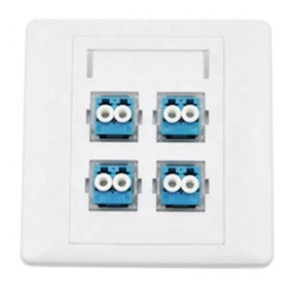 1 / 2 / 3 / 4 Ports Fiber Optic Plate For Cable Junction , 86 Type Switch Box