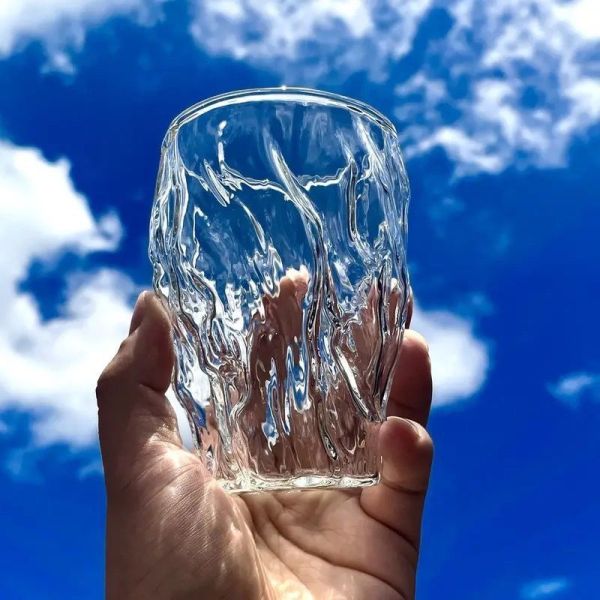 Creative 300ml Clear High Borosilicate Glass Coffee Cup With Gold Rim For Drinking Water Milk Juice Coffee Multi-Use Mug