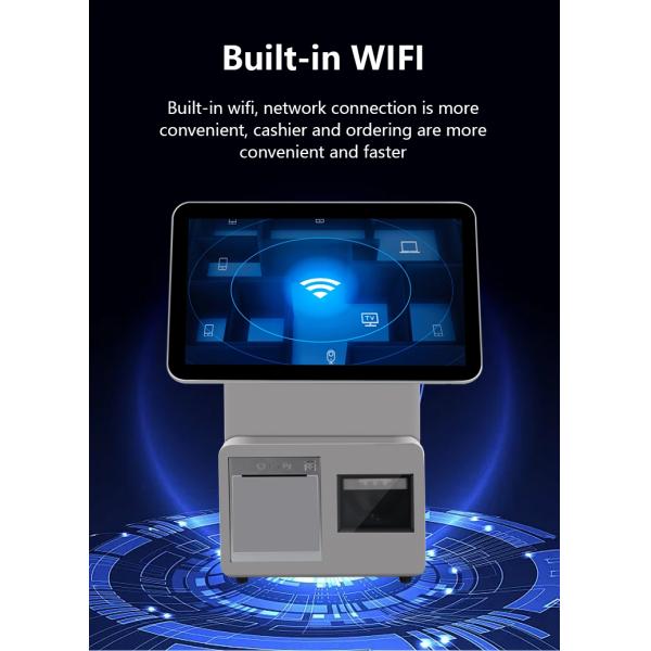 Retail 15.6inch Dual Touch Screen All in One Terminal Machine with Thermal Transfer Printer Technology