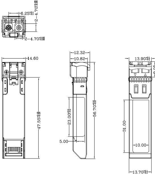 DOM LC MMF модуля 300m приемопередатчика волокна SW 850nm канала 8GFC SFP+ волокна 8G