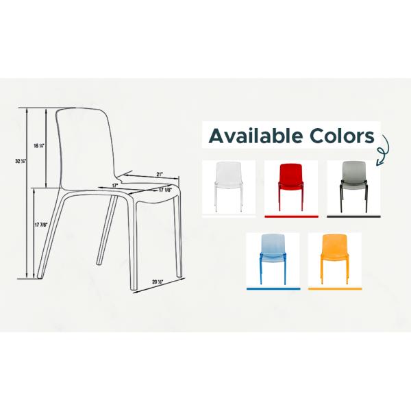 Modern Dining Side Chair, Flash Furniture Phantom Series Transparent Stacking Side Chair
