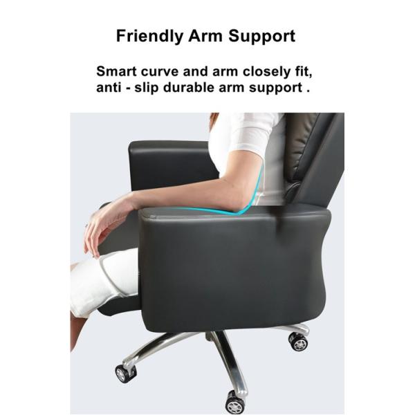 PU Leather Adjustable High-Back Office Chair Home Executive Armrest Swivel Chair, Grey