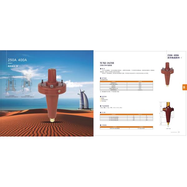 24kV-250A/400A High Tension Epoxy Resin Switchgear Bushing / APG High Voltage Bushing