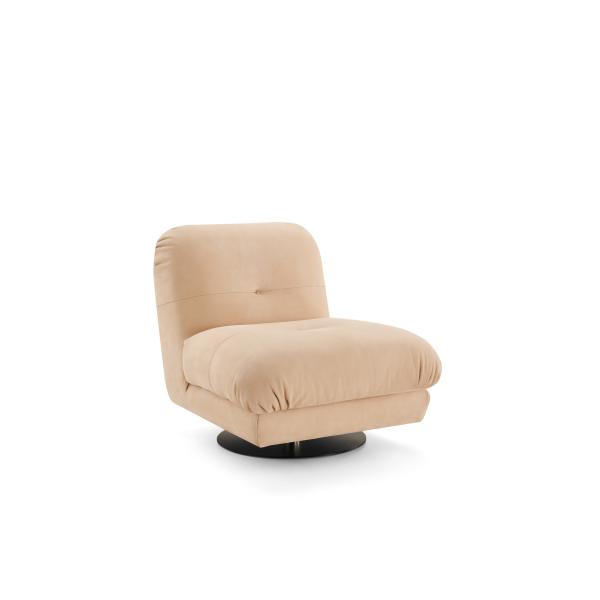High End Hotel Lobby Furniture Simple Frosted Leather Swivel Single Lounge Chair
