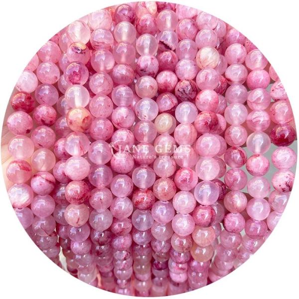 Jades ronds mixtes Perles de pierre calcédoine guérisseuses Cristal pierre naturelle Perles lâches Décoration de bijoux