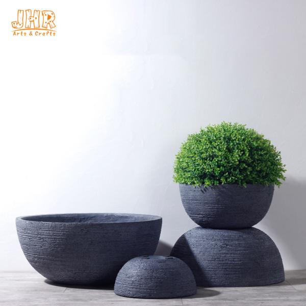 Круглые плантаторы плантатор бака смолы установил облегченные баки садовничают глиняные горшки цветочных горшков MGO цветочных горшков