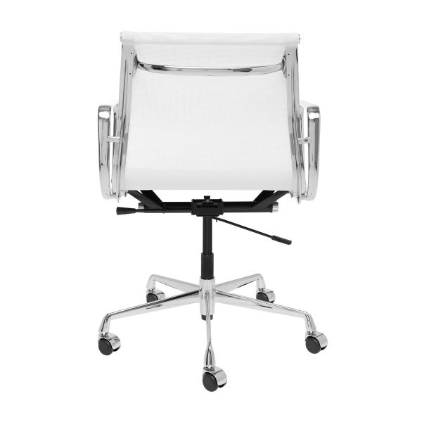 Swivel Medium Back Computer Chair White Mesh Seat Office Room Furniture