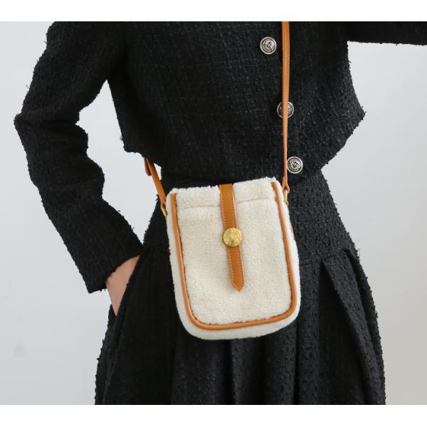OEM Lamb Fur Plush PU Phone Bag BSCI Mini Crossbody Phone Bags